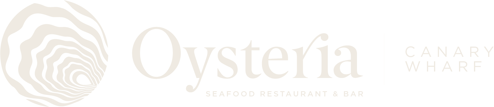 Logo of Oysteria seafood restaurant in Canary Wharf